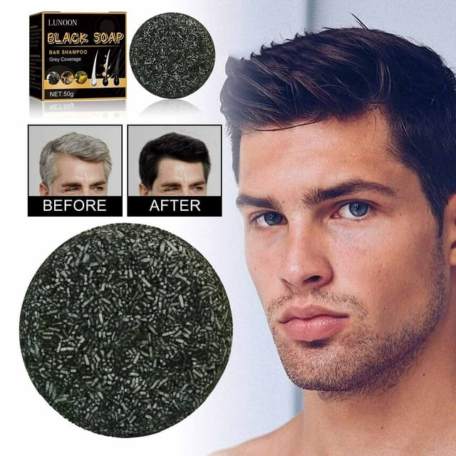 Barre de savon noir pour couvrir les cheveux gris